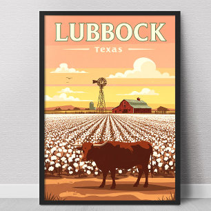 Poster Lubbock Texas vintage