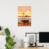 Poster Lubbock Texas vintage (Bureau à domicile)