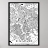 Poster Lubumbashi DR Congo Map (Devant)