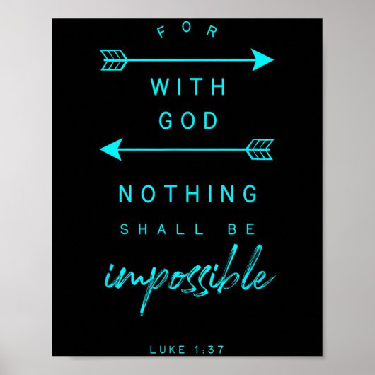 Poster Luc 1 37 Avec Dieu Impossible Bible Verse Citation (Devant)