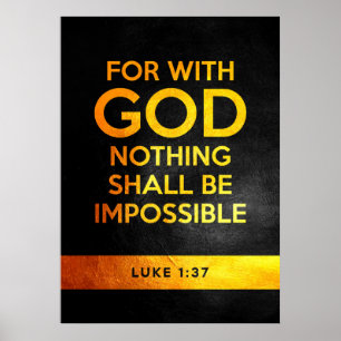 Poster Luc 1:37 Verse de la Bible
