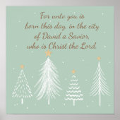 Poster Luc 2:11 Écriture pour Noël Bible Verse Post (Devant)