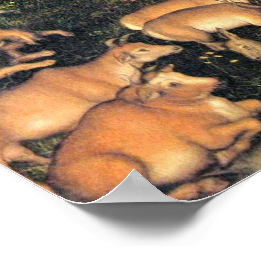 Poster Lucas Cranach l'Ancien - Paradis (Coin)