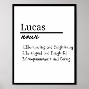 Poster Lucas, Garçon Définition Personnalisée Du Nom