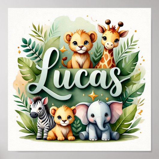 Poster Lucas Safari Nursery Wall Art (Devant)