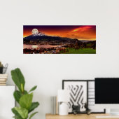 Poster Lucerne Suisse et la lune sur le mont Pilatus (Bureau à domicile)