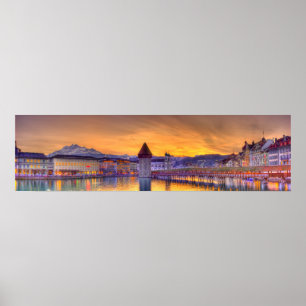 Poster Lucerne Suisse HDR Photographie panoramique