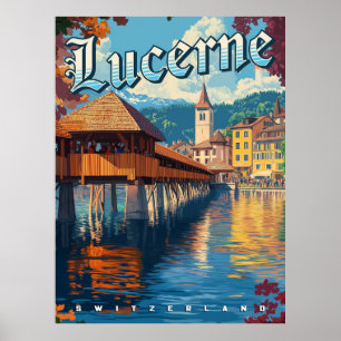 Poster Lucerne Suisse Vintage voyage