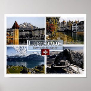 Poster Lucerne - Switzerland - Mosaic -