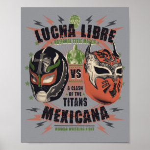 Poster Lucha Libre Mexique Lutte Luchador Masque Nacho