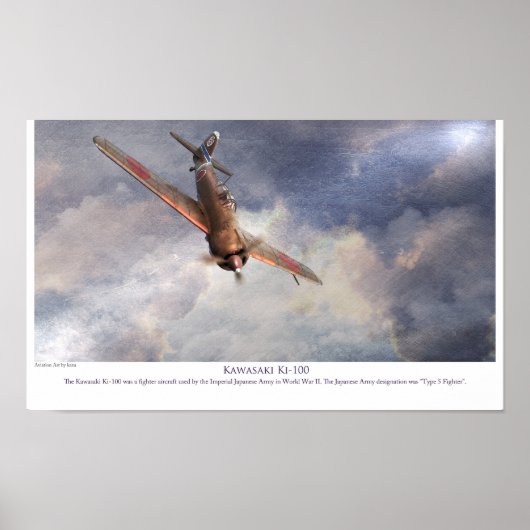 Poster luchtvaartkunst "Kawasaki Ki-100" (Voorkant)