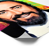 Poster Luciano Pavarotti Portrait coloré (Coin)
