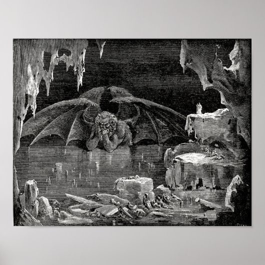 Poster Lucifer, roi de l'enfer par Paul Gustave Dore (Devant)