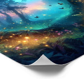 Poster Lucioles et forêt magique (Coin)