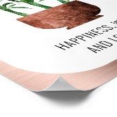 Poster Lucky Bamboo Bonheur Wealth Longevity Rose Gold (Coin)