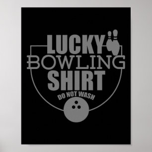 Poster Lucky Bowling Shirt Ne Pas Laver Citation Drôle Po