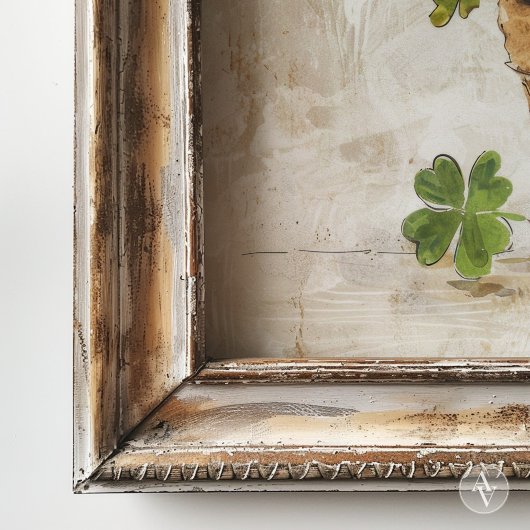 Poster Lucky Charm Still Life Four Leaf Clover & Shamrock