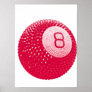 Poster Lucky Disco 8 Rose, Lucky Disco Ball, Art Funky