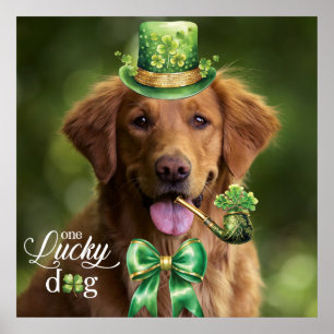 Poster Lucky Dog Funny Photo personnalisée St. Patrick's 