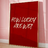 Poster Lucky Love Esthétique Romantique Brosse Script Cit