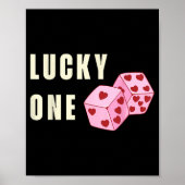 Poster Lucky One Heart Dice Couples Matching Valentines D (Devant)