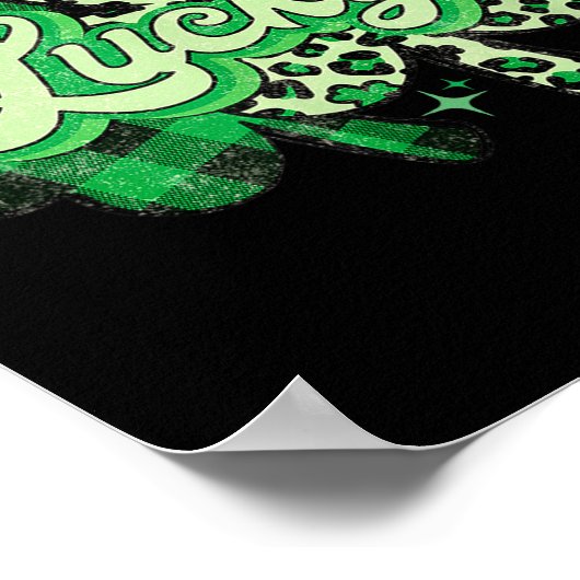 Poster Lucky Shamrock Leopard,checkered Patricks Day Funn (Coin)