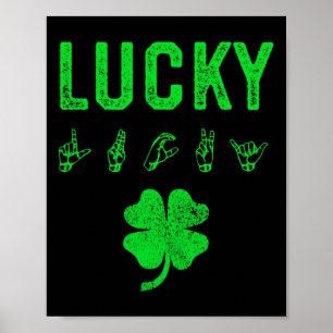 Poster LUCKY Sign Language Jour de la Saint Patrick de se