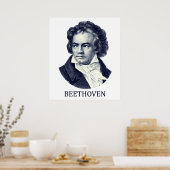 Poster Ludwig van Beethoven, bleu (Cuisine)