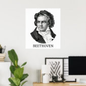 Poster Ludwig van Beethoven, noir (Bureau à domicile)