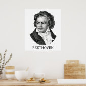 Poster Ludwig van Beethoven, noir (Cuisine)