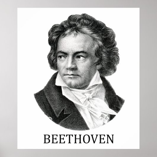 Poster Ludwig van Beethoven, noir (Devant)