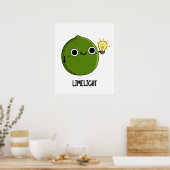 Poster Lueur de citron vert Funny Fruit Lime Pun (Cuisine)