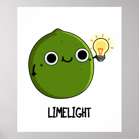 Poster Lueur de citron vert Funny Fruit Lime Pun (Devant)