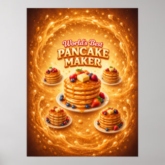 Poster Lueur de sirop de pile de crêpes Vibe