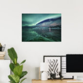 Poster Lueurs boréales Norvège (Bureau à domicile)