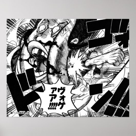 Poster Luffy Punches Dragon Céleste Une pièce (Devant)