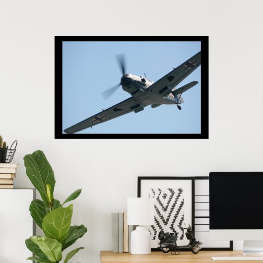 Poster Luftwaffe Messerschmitt Bf-109 (Bureau à domicile)
