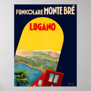 Poster Lugano, Suisse, paysage sous l'arc