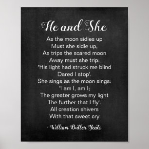 Poster Lui et elle Poem Noir et Blanc