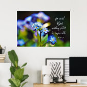 Poster Luke 1:37 For with God nothing shall be impossible (Bureau à domicile)
