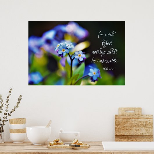 Poster Luke 1:37 For with God nothing shall be impossible (Cuisine)