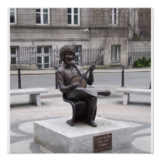 Poster Luke Kelly Dubliners sculpture, Dublin Irlande (Devant)
