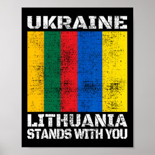 Poster L'Ukraine la Lituanie est avec vous le soutien li