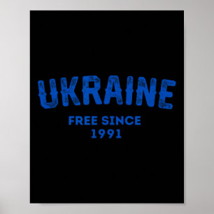 Poster L'Ukraine libre depuis 1991 Militaire ukrainien
