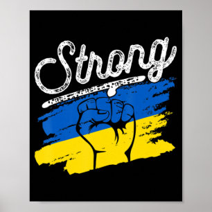 Poster L'Ukraine Rétro Drapeau Fort Ukraine Vintage Pour