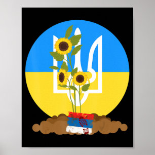 Poster L'Ukraine Soutient Les Graines De Tournesol Avec L