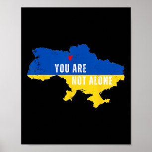 Poster L'Ukraine vous n'êtes pas seuls Kiev Carte Soutien