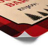 Poster Lumberjack Hot Cocoa Bar Party Signal Red Plaid (Coin)