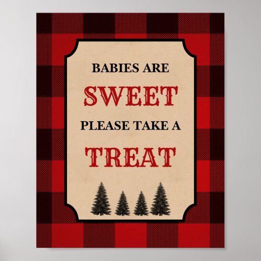Poster Lumberjack Les Bébés Sont Sweet Dessert Panneau (Devant)