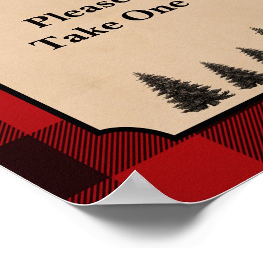 Poster Lumberjack Party Favoriser Signal rouge Plaid (Coin)